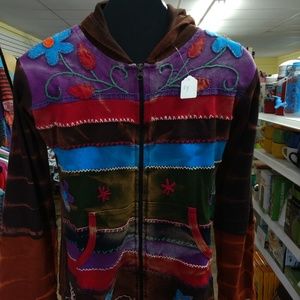Hand Stitched Multi color Nepal Hippie Jacket